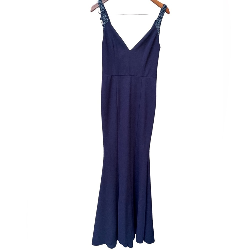🔥💙NWOT Lulu’s size M mermaid dress deep navy blue STUNNING! Stretch & comfort!